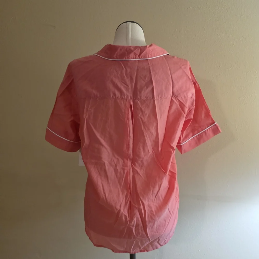 Stars Above Button Down Short Sleeve Pajama Sleep Shirt Lightweight Cool Feeling